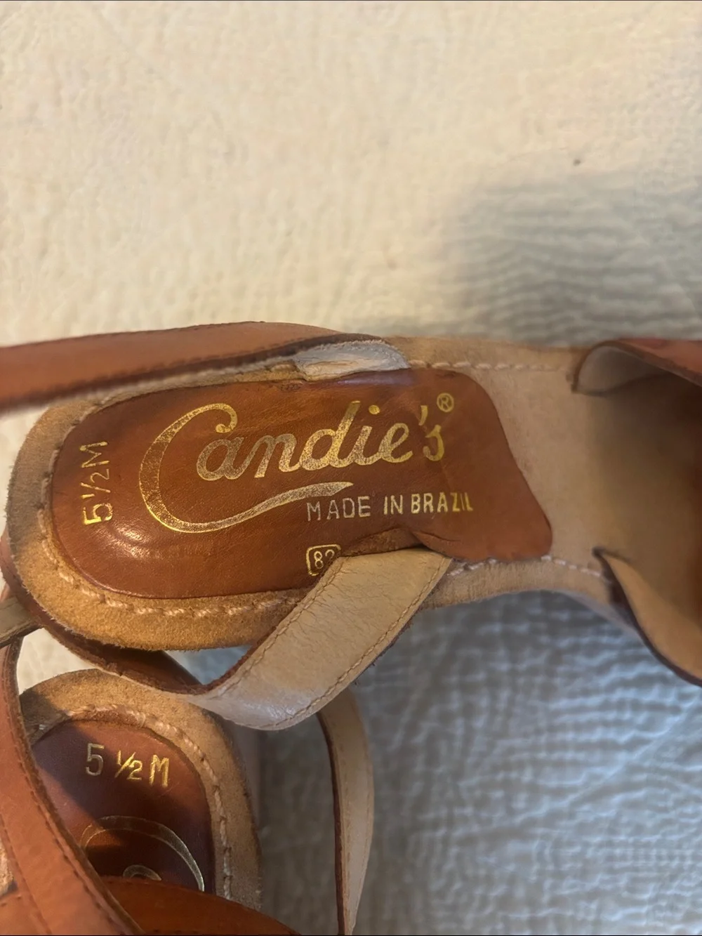 Candie's Brown Woven Leather Platforms